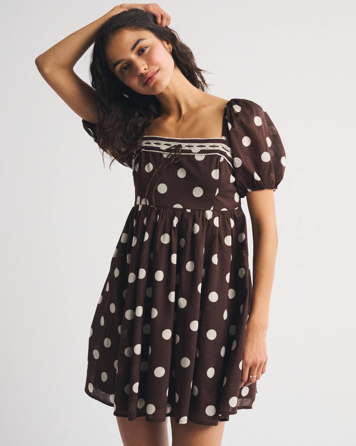 abercrombie emerson mini dress A&F Puff Sleeve – & Fitch Indonesia Pleated design Smooth Back Color:Dk Gray Embroidered Long Blue Prom