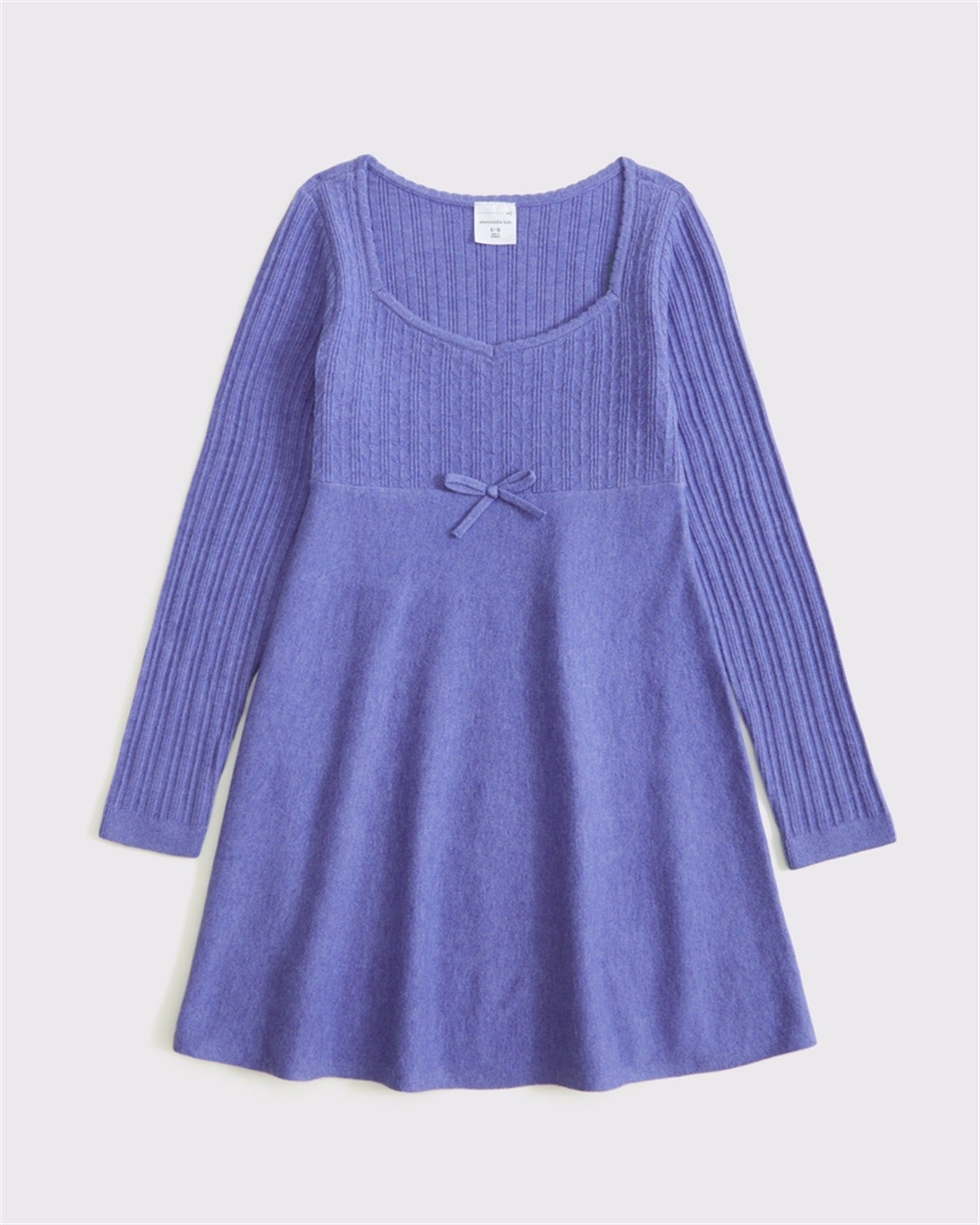 Long-Sleeve Babydoll Mini Sweater Dress