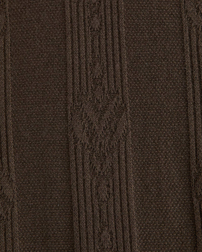 Textural Striped Johnny Collar Sweater Polo