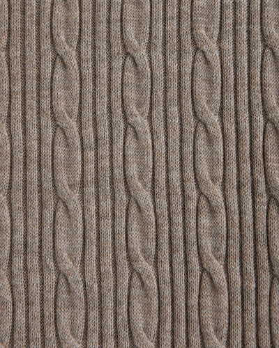 Merino Wool-Blend Cable Crew Sweater