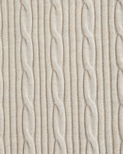 Merino Wool-Blend Cable Crew Sweater