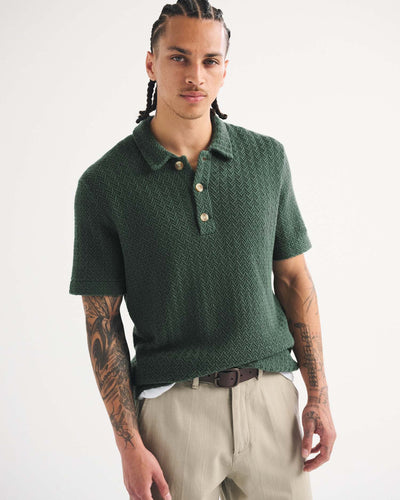 100% Cotton 3-Button Sweater Polo