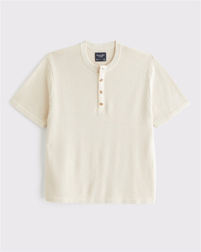 100% Cotton Knit Henley Tee