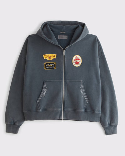 Essential Cropped Full-Zip Hoodie