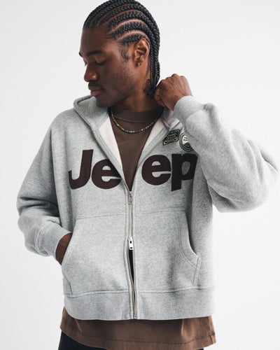 Jeep Cropped Full-Zip Hoodie