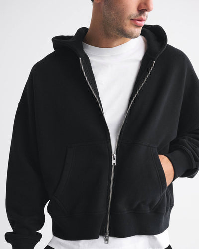 Essential Cropped Full-Zip Hoodie