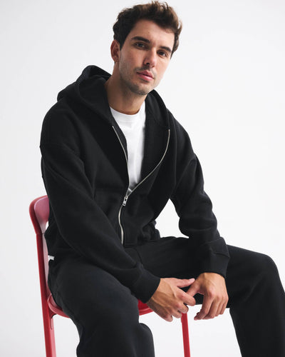 Essential Cropped Full-Zip Hoodie