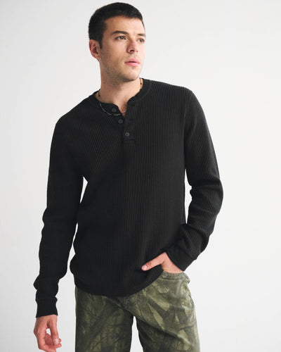 Long-Sleeve Classic Waffle Henley