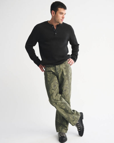 Long-Sleeve Classic Waffle Henley