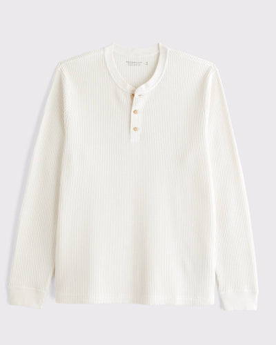 Long-Sleeve Classic Waffle Henley
