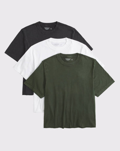 3-Pack Vintage-Inspired Cropped Tees