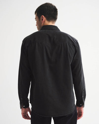 Western Denim Button-Up Shirt