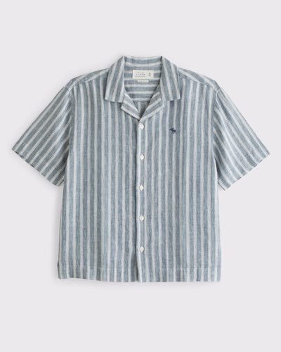 100% Linen Short-Sleeve Button-Up Icon Shirt