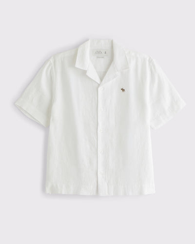 100% Linen Short-Sleeve Button-Up Icon Shirt