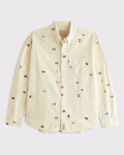 Graphic Button-Up Shirt