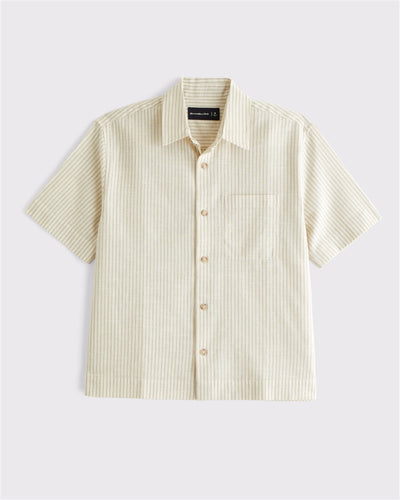 Point Collar Button-Up Shirt