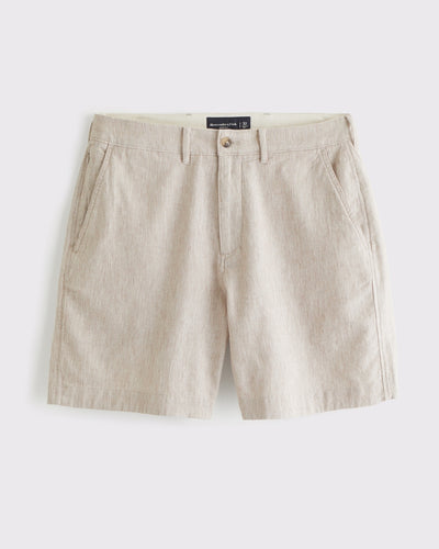 Linen-Blend Plainfront Short