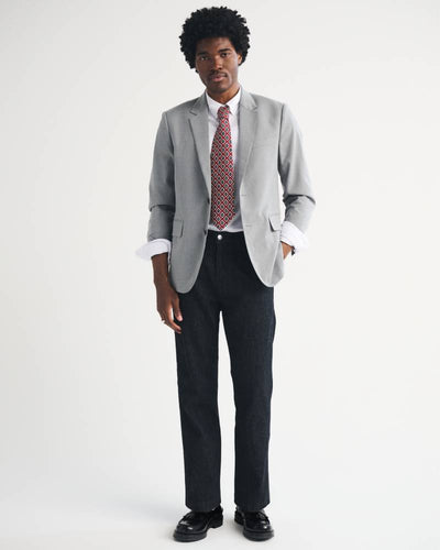 Linen-Blend Relaxed Straight Trouser Jean