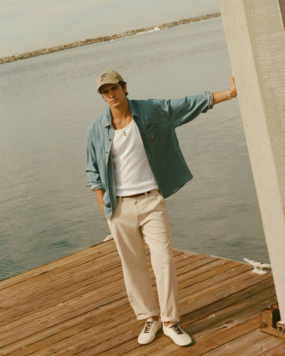 Linen-Blend Relaxed Straight Trouser Jean
