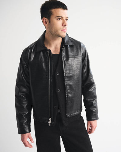 Easy Vegan Leather Zip Jacket
