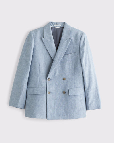 The A&F Collins Double-Breasted 100% Linen Blazer