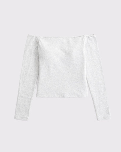 Bra-Free Off-The-Shoulder Long-Sleeve Top