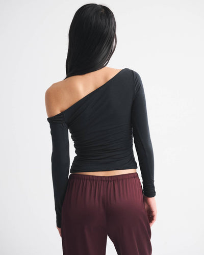 Long-Sleeve Asymmetrical Twist Top