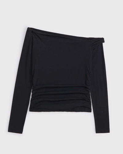 Long-Sleeve Asymmetrical Twist Top