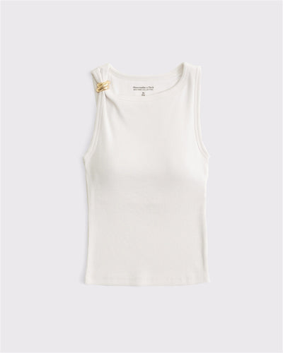 Bra-Free Hardware High-Neck Tank