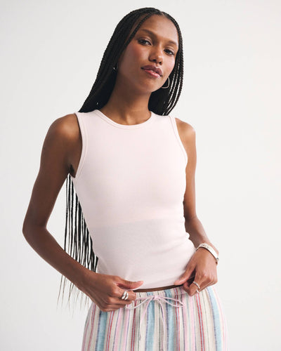 Bra-Free Rib High-Neck Tank