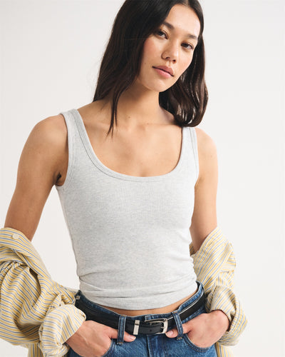 Bra-Free Rib Tuckable Scoopneck Tank
