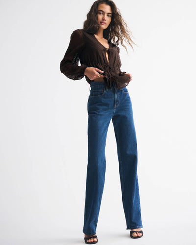 Long-Sleeve Tie-Front Top