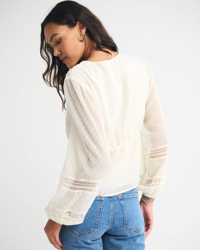 Long-Sleeve Tie-Front Top