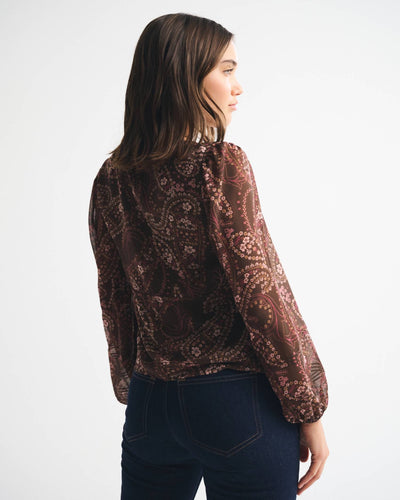 Long-Sleeve Tie-Front Top