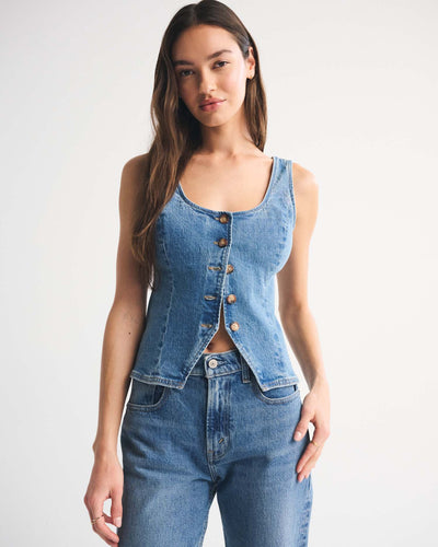 Tie-Back Scoopneck Vest