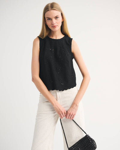 Linen-Blend Tie-Back Top