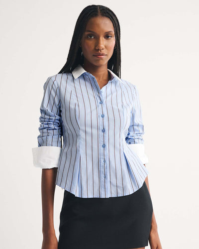Cinched Poplin Shirt