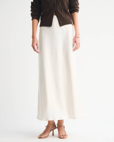 High Rise Satin Maxi Skirt