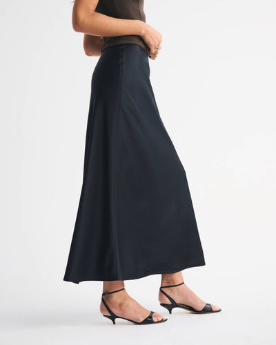 High Rise Satin Maxi Skirt