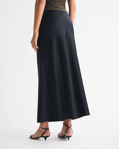 High Rise Satin Maxi Skirt