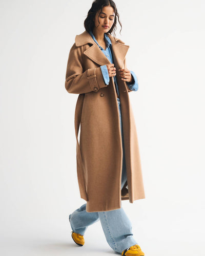 A&F Carrie Wool-Blend Trench Coat