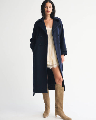 A&F Carrie Wool-Blend Trench Coat