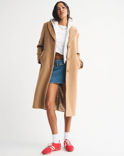 Wool-Blend Tailored Topcoat