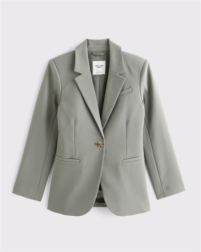 Nipped-Waist Suiting Blazer