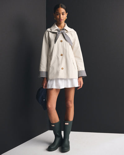 A-Line Removable Scarf Trench Coat