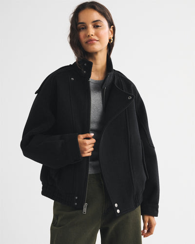 A&F West Village Wool-Blend Bomber Jacket