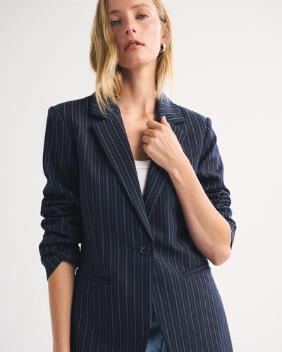 Nipped-Waist Suiting Blazer