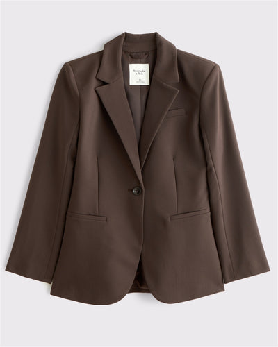 Nipped-Waist Suiting Blazer