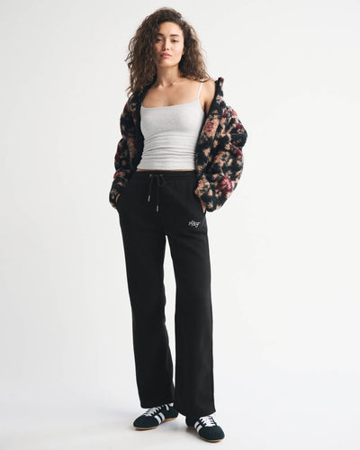 High Rise Relaxed Straight Logo Sweatpant