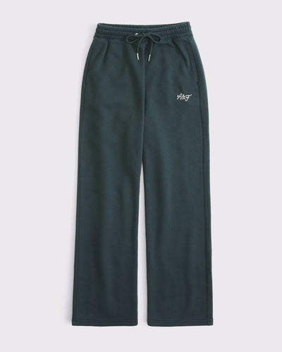 High Rise Relaxed Straight Logo Sweatpant